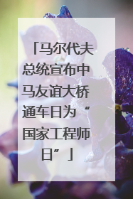 马尔代夫总统宣布中马友谊大桥通车日为“国家工程师日”
