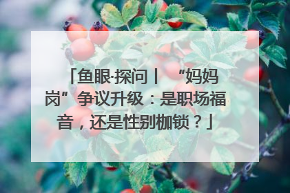 鱼眼·探问丨 “妈妈岗”争议升级：是职场福音，还是性别枷锁？