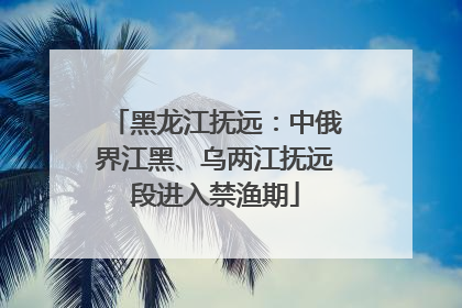 黑龙江抚远：中俄界江黑、乌两江抚远段进入禁渔期