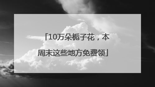10万朵栀子花，本周末这些地方免费领