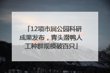 12项市属公园科研成果发布，青头潜鸭人工种群规模破百只
