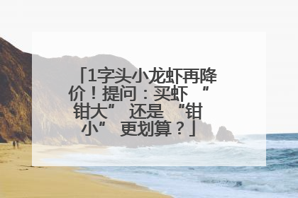 1字头小龙虾再降价！提问：买虾 “钳大” 还是 “钳小” 更划算？