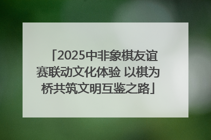 2025中非象棋友谊赛联动文化体验 以棋为桥共筑文明互鉴之路