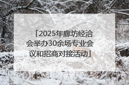 2025年廊坊经洽会举办30余场专业会议和招商对接活动