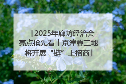 2025年廊坊经洽会亮点抢先看丨京津冀三地将开展“链”上招商