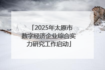 2025年太原市数字经济企业综合实力研究工作启动