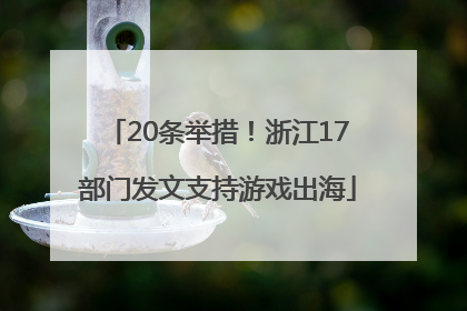 20条举措！浙江17部门发文支持游戏出海
