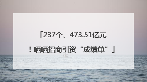 237个、473.51亿元！晒晒招商引资“成绩单”