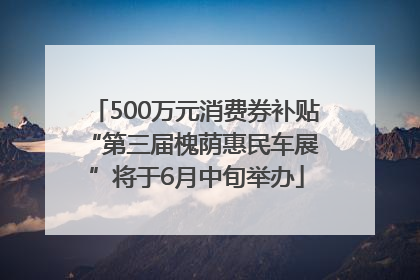 500万元消费券补贴 “第三届槐荫惠民车展”将于6月中旬举办