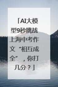 AI大模型9秒挑战上海中考作文“相互成全”，你打几分？